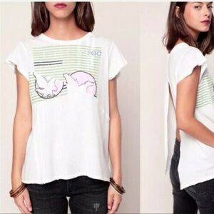 Free People Radio Rock Split Back Tee, Size M